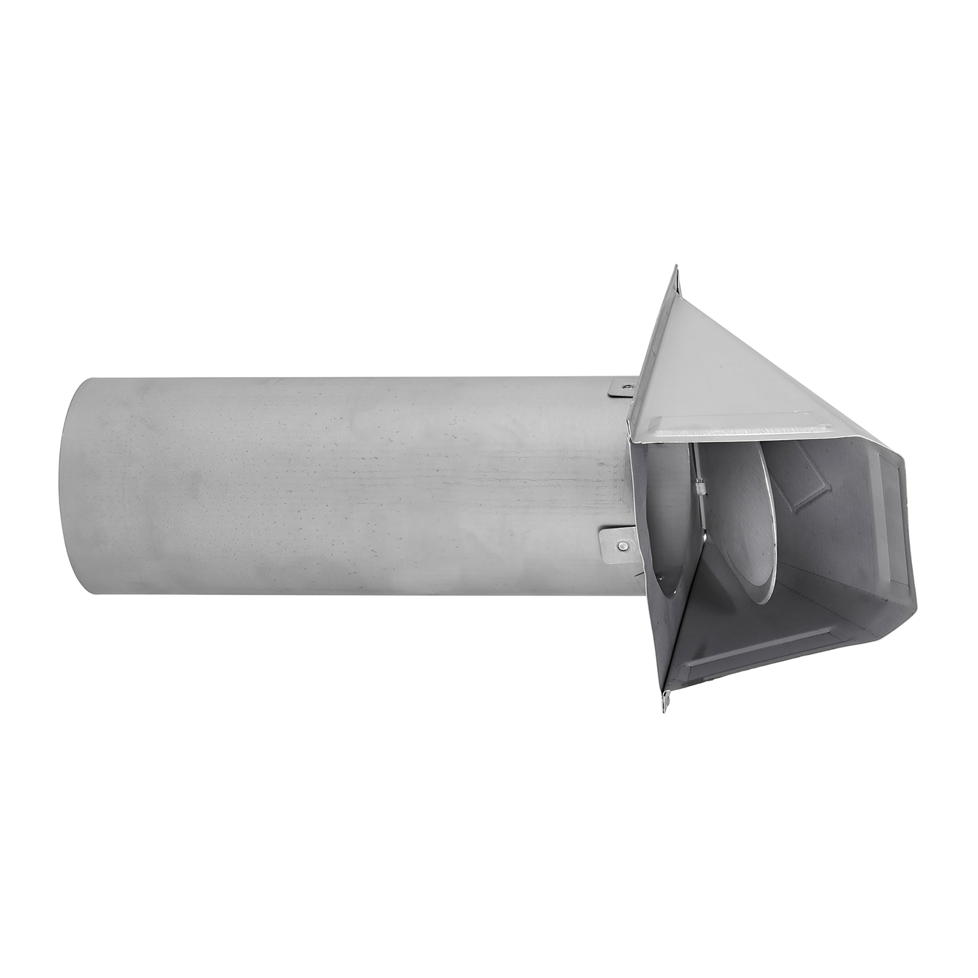 Lambro 4in. 26-Gauge Paint-Grade Galvanized Wall Exhaust Hood Vent with Damper and 11in. Pipe, Model# EC-34400G-PG